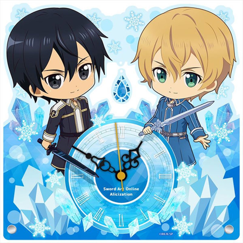 Sword Art Online Alicization War of Underworld Petite Choko Acrylic Table Clock Kirito & Eugeo