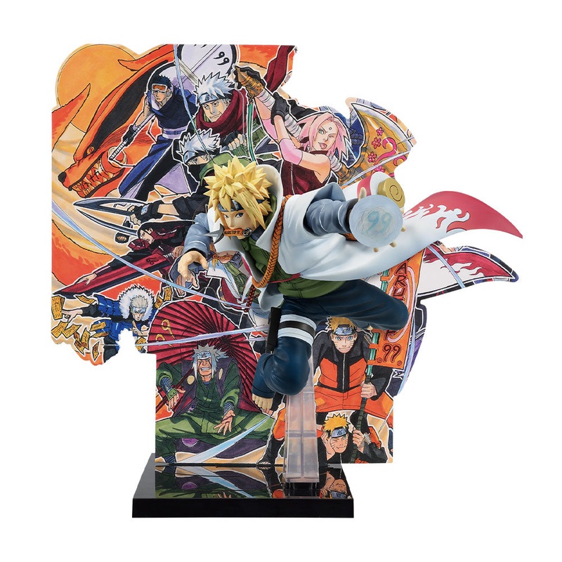 NARUTOP99 – Sumptuous and Gorgeous Ninja Picture Scroll – Minato Namikaze Figure (NARUTOP99 Commemorative background panel illustrated by Masashi Kishimoto is included.[Ichiban-Kuji Prize B]
