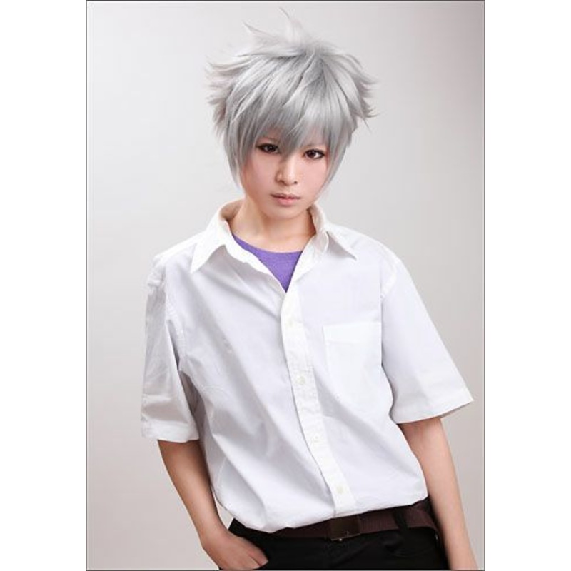 NEON GENESIS EVANGELION Nagisa Kaworu style cosplay wig