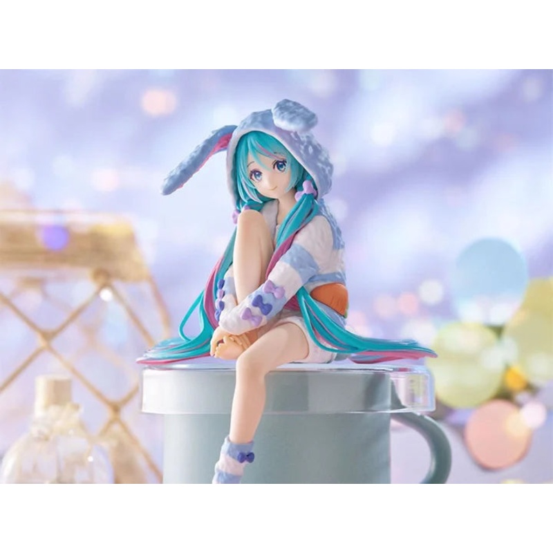 Vocaloid Hatsune Miku (Rabbit Ear Hood Pajama Blue Color Ver.) Noodle Stopper Figure