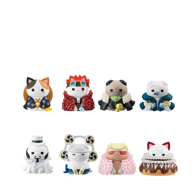 One Piece Mega Cat Project Trading Figure 8-Pack Nyanpiecenyan! Luffy With Rivals Version Set by Megahouse
