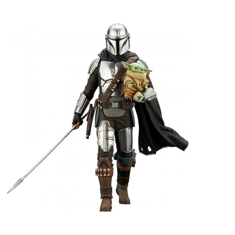 Star Wars The Mandalorian – Mandalorian And Grogu With Beskar Staff Artfx+ Statue By Kotobukiya