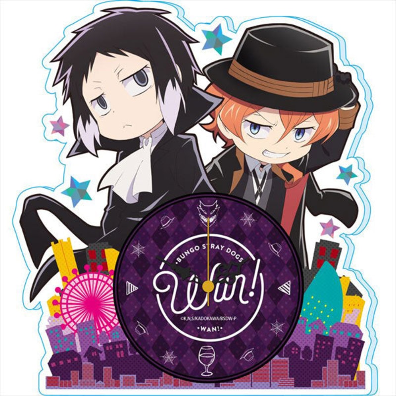 Bungo Stray Dogs Wan! Acrylic Table Clock [Ryunosuke Akutagawa & Chuya Nakahara]