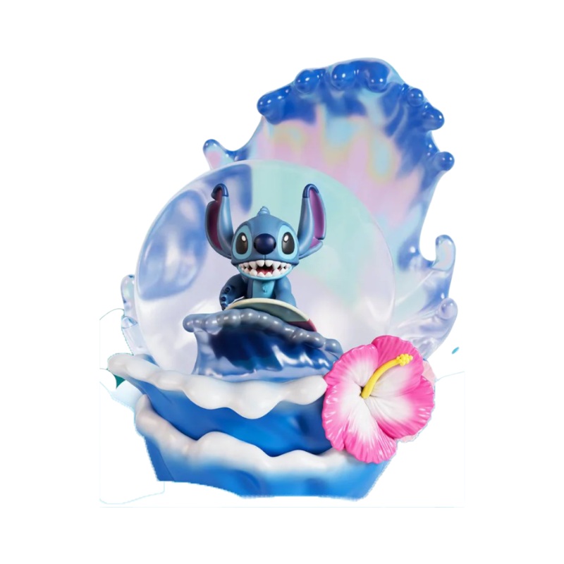 Disney Stitch Flower Surfing Snow Globe Figure By SOAP STUDIO