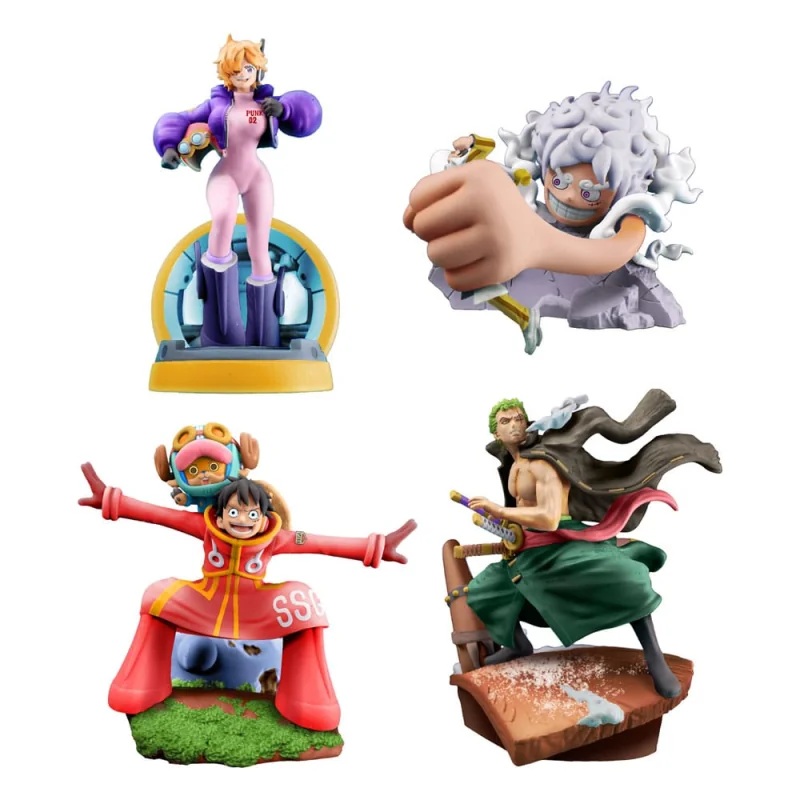One Piece Petitrama set PVC Figures Logbox Re Birth Egghead Set 9 cm Figurine