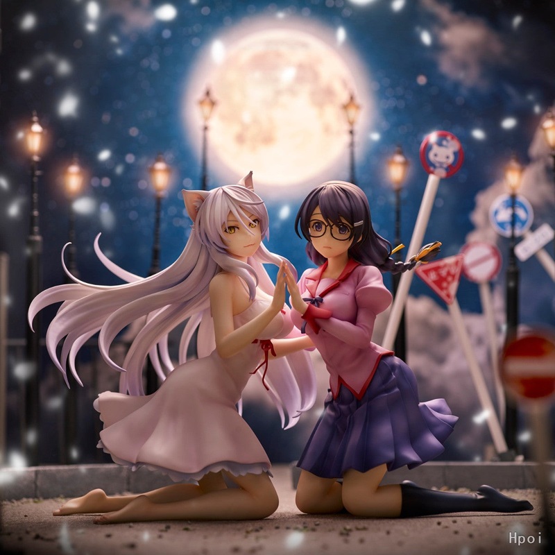 Union Creative Nekomonogatari Kuro Tsubasa Hanekawa & Black Hanekawa Figure Set (2nd Reissue)